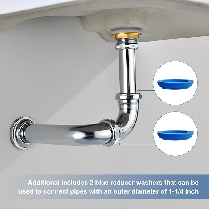 ZM Heavy-Duty 90-Degree Elbow with Slip-Joint Connection, Chrome
