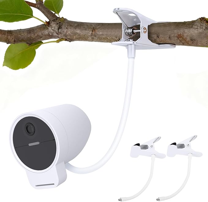 2Pack Flexible Camera Mount for SimpliSafe Outdoor Camera Series 2/1st Gen, Adjustable Clamp Holder Stand, No Drilling Mount for Indoor and Outdoor(White)