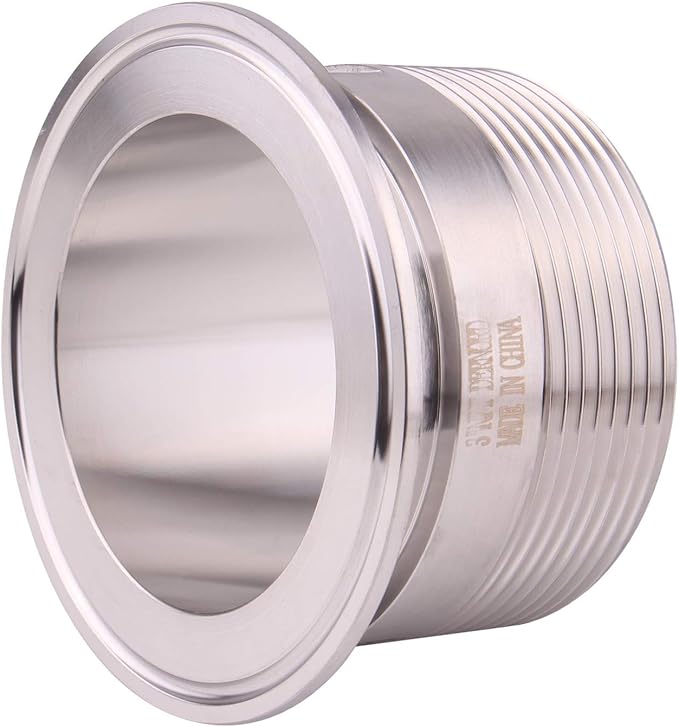 DERNORD 3'' Tri clamp Adapter to 3 inch MNPT Thread Ferrule Sanitary Pipe Fitting