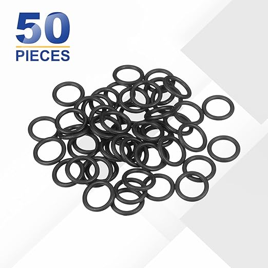 HARFINGTON 50pcs Nitrile Rubber O-Rings 10.5mm OD 7.5mm ID 1.5mm Width Metric Buna-N NBR Sealing Gasket Plumbing Sealing Repair O Rings for Car Auto Vehicle Repair Faucet Air Gas