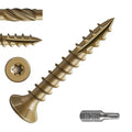 #8 * 1" Deck Screws, (1200pcs) 5 lbs.Exterior Wood Screws, Rust Resistant Epoxy Coated, Bronze, T20 Star Bit