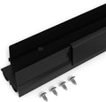36 Inch Black, Adjustable Double Bubble Door Sweep for Exterior Doors, Under Door Seal with Drip Edge and Punched Drainage Channel, Pre-notched for Weatherstripping, Trim-to-Fit, Paintable Screw Cover