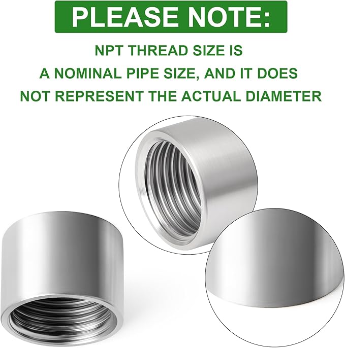 TAISHER 2PCS 304 Stainless Steel Cast Pipe Fitting, Coupling, 2" x 2" NPT Female Threaded