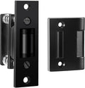 HOMOTEK 1 Pack Commercial Heavy Duty Door Roller Catch, Drive in Ball Catch with Strike Plate Solid Zinc Adjustable Silent Door Latch, Spring Tension Roller, Black