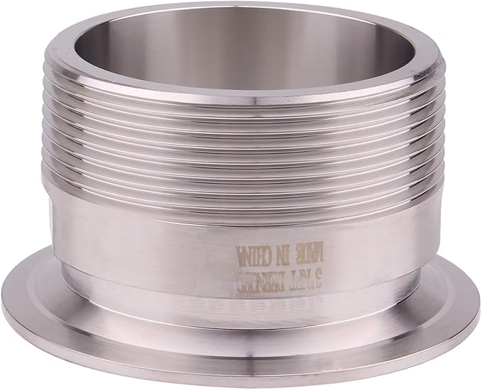 DERNORD 3'' Tri clamp Adapter to 3 inch MNPT Thread Ferrule Sanitary Pipe Fitting