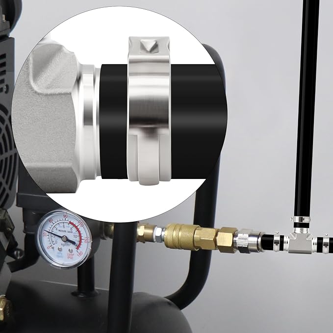 TAISHER 1PCS 304 Stainless Steel Tee Pex Fittings, 1" Pex Fitting With 3PCS Hose Clamp For Pex Tubing Pipe