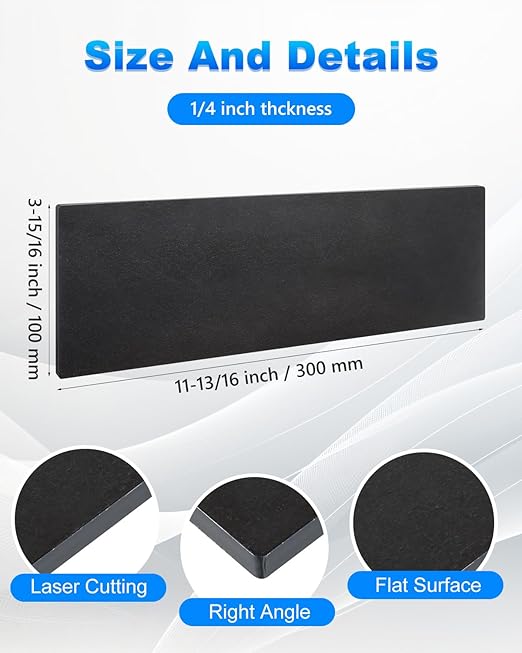 Rocaris 2 Pcs 4 X 12 X 1/4 Inch A36 Steel Plate Hot Rolled, Steel Base Plate for Construction Boards, Structure Support, Weldable Square and Industrial