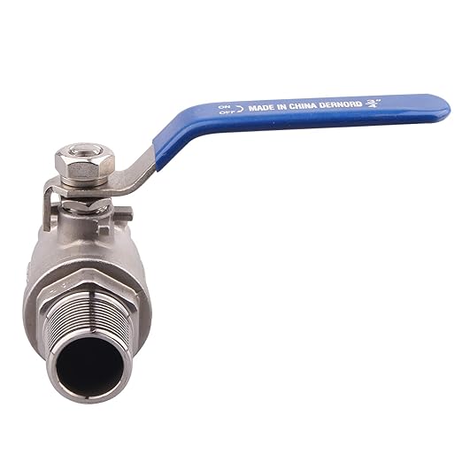 DERNORD Full Port Ball Valve 3/4 Inch - Male x Female Stainless Steel 304 Heavy Duty for Water, Oil, and Gas,1000WOG (3/4 Inch NPT)