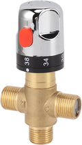 Asixxsix Thermostatic Mixing Valve, Brass Shower Mixing Valve, Hot and Cold Water Temperature Control for Basin Bathroom, Brass Plumbing Fitting