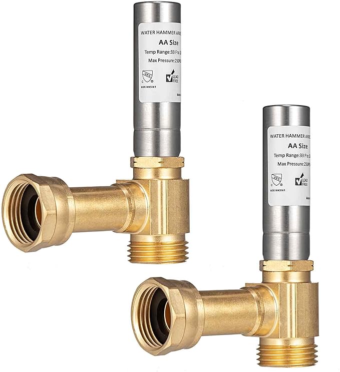 (2 Pack) Lidertik Water Hammer Arrestor Washing Machine 3/4 Absorb Shock and Reduce Noise Laundry Washer Knock Valve Garden Hose Air Inline Sink LI-Dishwasher LI-Y241-11-11-A(2 PACK)