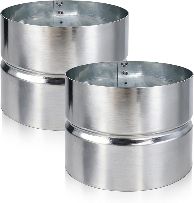 4 Inch Galvanized Metal Vent Duct Connector，Dryer Pipe Connection for Metal Dryer Coupler and Hose Coupling, Vent Extension 2PCS