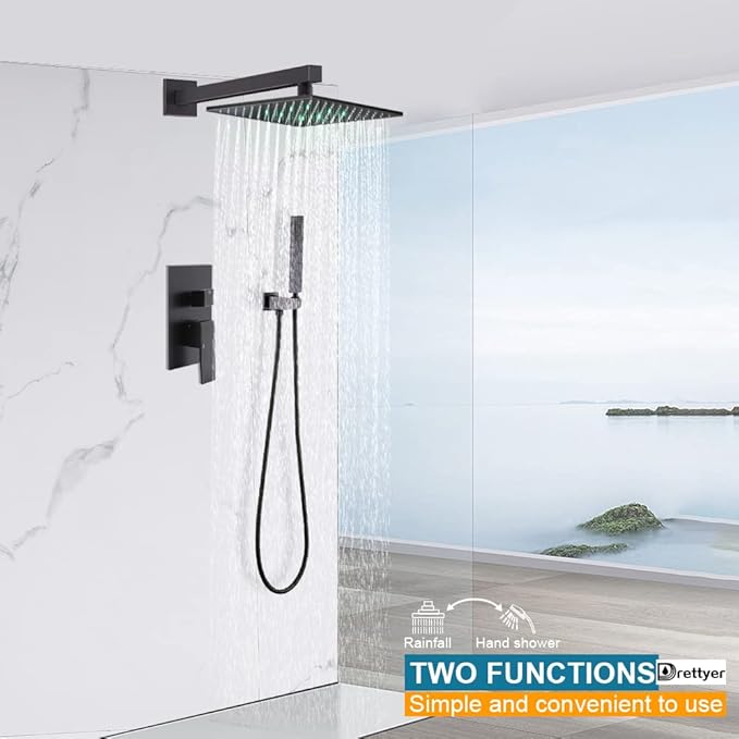 2 Way Outlet Shower Diverter Valve Mixer Rough Brass 2 Handle Shower Valve Kit Replacement in Oil Rubbed Bronze
