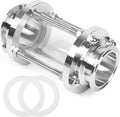 In-Line Sight Glass 2" Tri Clamp Flow Sanitary Straight Sight Glass Flow Pipe OD 50.5mm Stainless Steel Tri Clamp Type