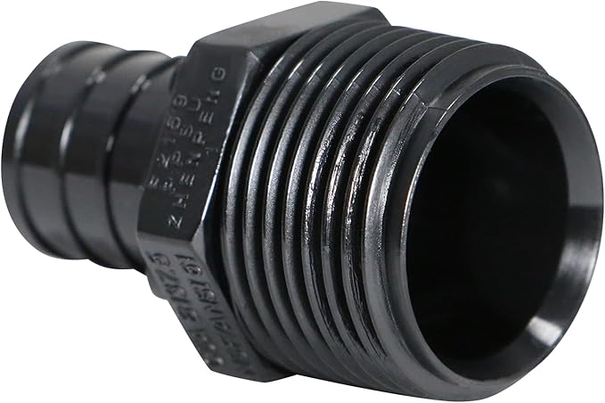 10 Pieces XFITTING 3/4" Pex x 3/4" Male NPT Adapter, Poly Alloy Male, Plastic Male - Crimp Pex B, Black, 10 Packs