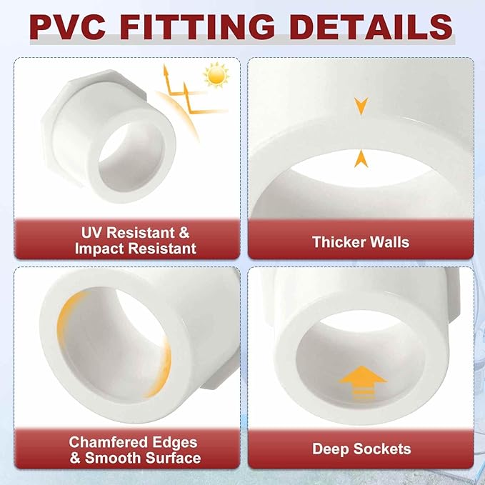 25Pcs 1" x 3/4" PVC Reducer Bushing Fitting, SCH40 (Spigot x Socket) Furniture Grade PVC Pipe Fitting, Reducer Bush Adapter for Home Sewer Plumbing, Industrial, Pipe Connection