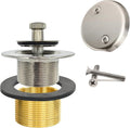 Brushed Nickel Bathtub Drain Kit - Lift and Turn - Universal Fit 1-3/8" and 1-1/2" Tub Drain Replacement Kit