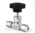 1 Piece1/4NeedleValve，O.D.1/4 Inch Flow Control Valve,for Connecting 0.635cm Stainless SteelTubing, Copper, RigidPlastic Tubing, Used to Control Water, Gas and Oil. Stainless Steel 316.