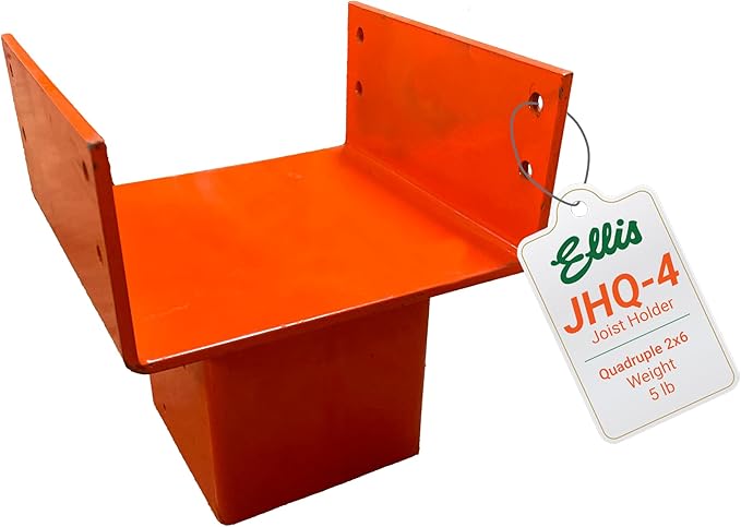 Ellis Manufacturing Joist Holder, 4x4 Secure Posts to Joists in Crawl Space - Extra Lateral Support, Quadruple 2x6