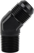 EVIL ENERGY 10AN Male Flare to 1/2" NPT Pipe 45 Degree Fitting Adapter Aluminum Black