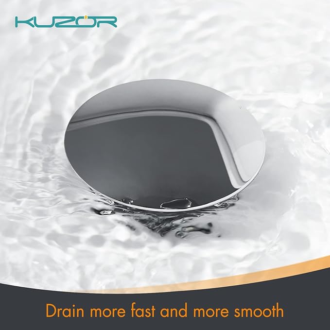2-Pack Pop Up Bathroom Sink Drain with Overflow - Fits 1-5/8" to 2" Holes, Chrome 304 Stainless Steel for Vanity/Vessel Sink