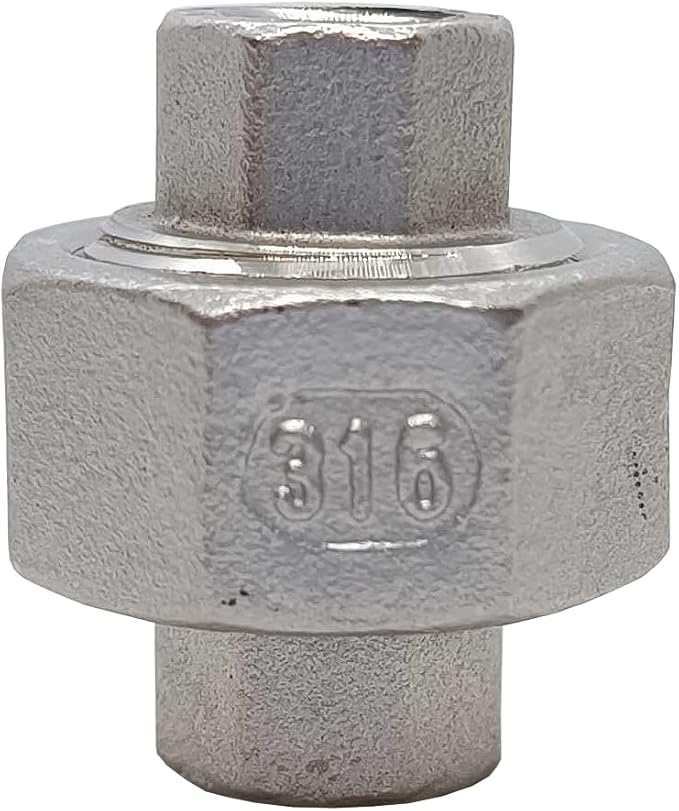 AF Hydro Stainless Steel SS316 Union Pipe Fitting, 1 1/4''NPT Female Thread, Pressure Rating up to 150 PSI, Class 150 Connector Adapter
