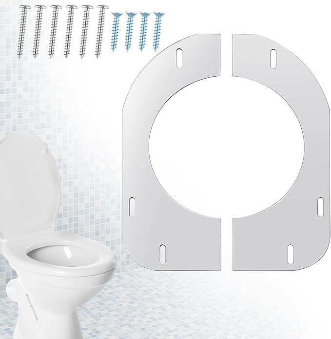 Gisafai Toilet Flange Support Plate Closet Flange Floor Repair Ring Bracket Extender Kit Offset Toilet Repair Kit, 5.59 x 5.28 Inches Inner Diameter, 1mm Thickness(Stainless Steel)