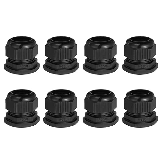 MECCANIXITY 8 Pcs PG36 Cable Gland, 22-32mm Wire Hole Strain Relief Joint for Cable Fixing, Wiring, Repairing, Gland Replacement, Electrical Appliances, Black