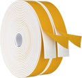 White Foam Sealing Weather Stripping Window Seal Door Frame Insulation Closed Cell High Density Wide Adhesive Foam Tape, 1" Wide X 1/8" Thick, 19.6 Ft X 2 Rolls, Total 39.2 Feet