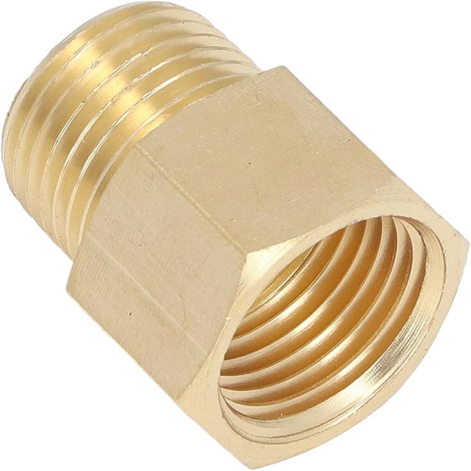 Brass Pipe Fittings 1/2in NPT Male to Female Extension Adapter Durable Solid Brass Plumbing Connectors for Shower Head Tub Spout Plumbing Line 10Pcs