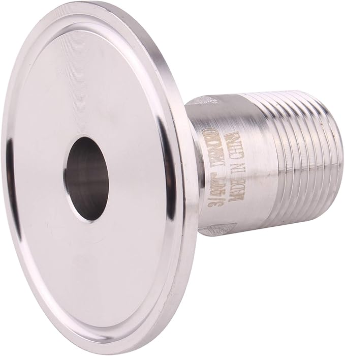 DERNORD 2'' Tri clamp Adapter to 3/4 inch MNPT Thread Ferrule Sanitary Pipe Fitting