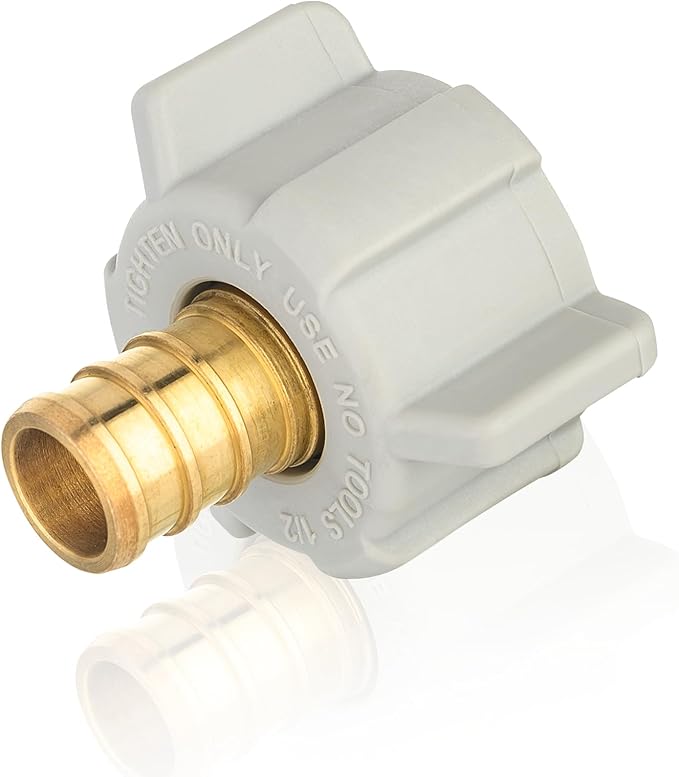 30-Pack HeSun PEX Fittings, 1/2" Pex x 1/2" Female NPT Swivel Adapter, Brass Crimp Fitting for ASTM F1807(PEX1807202-30)