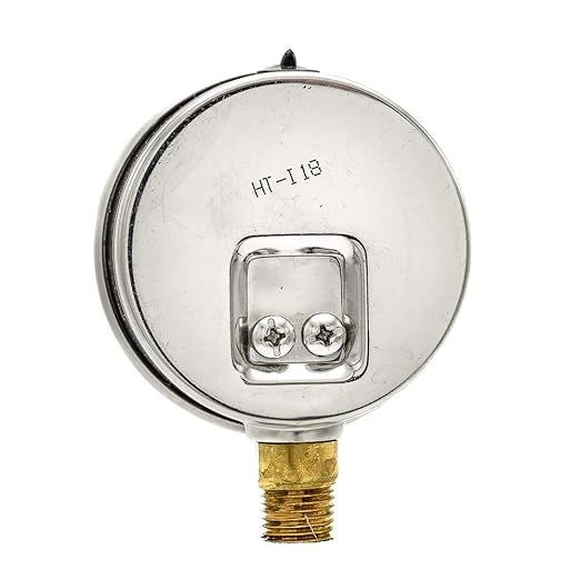 PIC Gauges PRO-201L-254CC Bottom Mount Glycerin Filled Dual Scale Pressure Gauge w/ SS Case/Bezel, Brass Internals, Plastic Lens, 2.5" Dial, 30-0-30 psi Range, 1/4" Male NPT