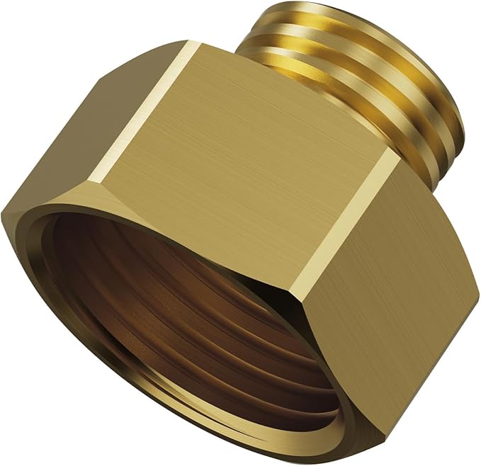 2 Pcs Brass Faucet Adapter, G 1/2 Inch Female to 3/8 Inch (9/16") Male Compression Connector, Reducer Fitting to Connect 1/2" Angle Stop to 3/8" Supply Lines