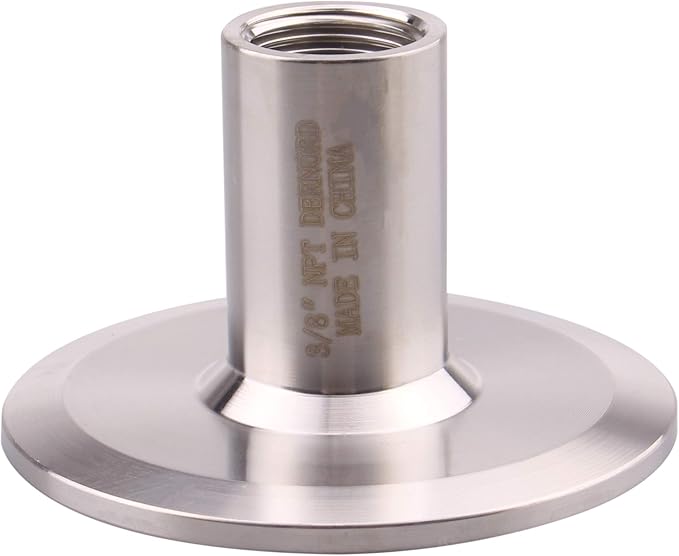 DERNORD Sanitary Female Threaded Pipe Fitting to 2 Inch TRI CLAMP OD 64mm Ferrule (Pipe Size: 3/8" NPT （2 Inch Tri clamp）)