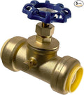 XFITTING 1 inch Push Fit Stop Valve with Drain and Vent, Push to Connect Brass Plumbing Fitting, Pex Pipe, Copper, CPVC, PE-RT, HDPE, 2-5-3=5, 5 Pieces