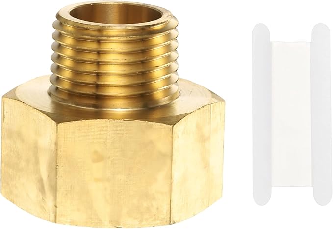 PATIKIL Brass Pipe Fitting, 1Pcs 1/2" NPT Male to 3/4" NPT Female Pipe Reducer Adapter Extension Connectors Brass Fittings for Water Gas Refrigeration
