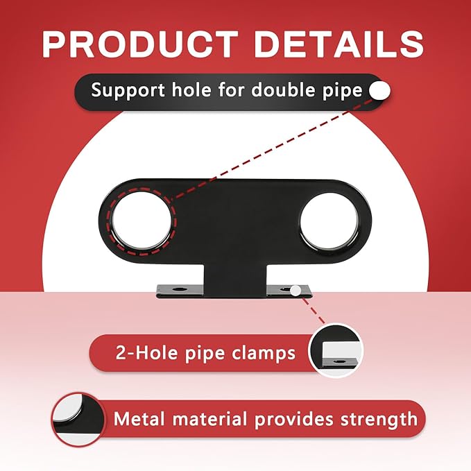 (Pack of 20) EFIELD Double Pipe Stay Hanger for 3/8 Inch IP Standard Pipe or 1/2 Inch Copper, CPVC & PEX Pipes - Universal Pipe Support Bracket,(ACC021-20PCS)