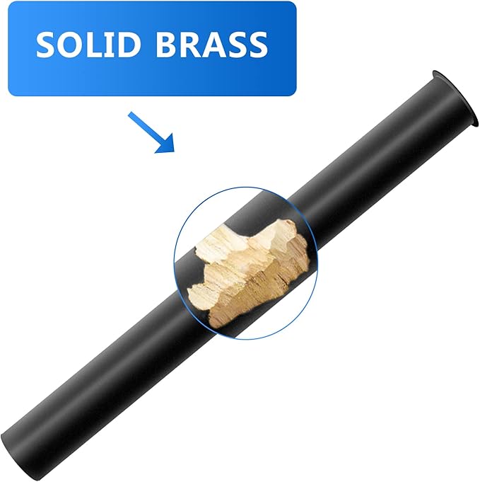 Flanged Sink Tailpiece 1-1/4 in. OD, 12 inch Brass Extension Tube for Trap, Drain Connections, Siphon Immersion Pipe For Bathroom Under Sink, Matte Black