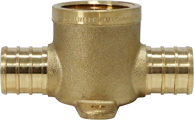 XFITTING Barb Crimp Pex 1/2 inch x 1/2 inch x 1/2 inch Female NPT Tee, Pex Female NPT Tee, 26-2-5=2XX, 2 Pieces