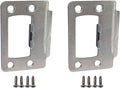 QCAA Solid Brass Universal Type Restorer Lock Strike Plate, 2-1/4" x 1-3/4", Satin Nickel, 2 Pack, MIT