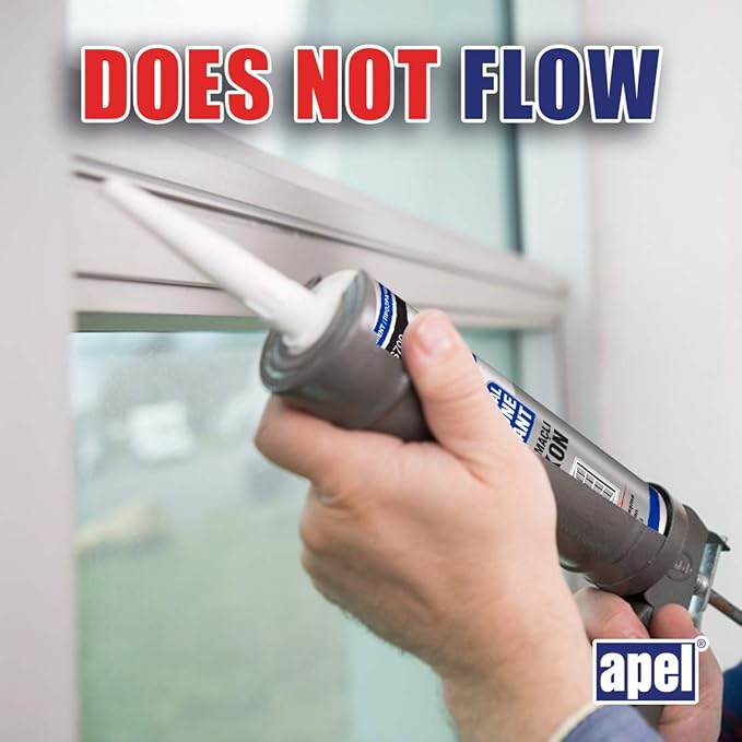 apel All Purpose Clear Silicone Sealant Waterproof (24 x 10.5 fl.oz.), 100% Silicone Caulk, Weatherproof & Flexible Adhesive Sealant for Indoor and Outdoor Use, Transparent - 24 Pack