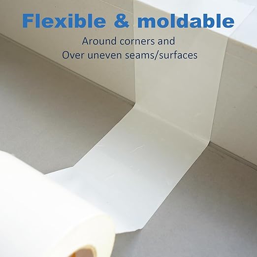 Vapor Barrier Tape, White Polyethylene Waterproof Seal & Seam Tape For Crawl Spaces, Moisture Barriers, Underlayment Seams, Metal Building Seams, Air Barrier, Insulation Repair & Plastic Liners
