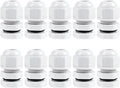 XHF 10 Pcs 1/4" IP68 Strain Relief Nylon Cord Grip NPT Cable Glands Adjustable UL Listed and RoHS Compliant (Grey)