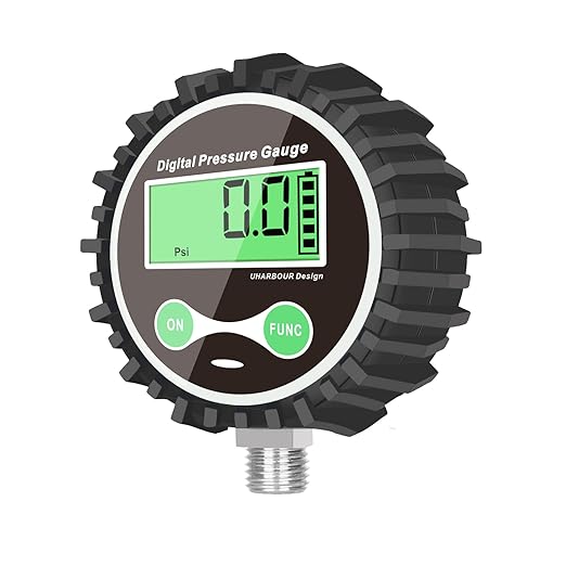Digital Low Pressure Gauge with 1/4'' NPT Bottom Connector and Rubber Protector by Uharbour, 0.35-15 psi, Accuracy 1% .F.S.