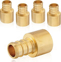 5-Pack HeSun PEX Fittings, 1" PEX x 1" Female Sweat Adapter (Over Copper Tube), Brass Crimp Fitting for ASTM F1807(PEX1807137)