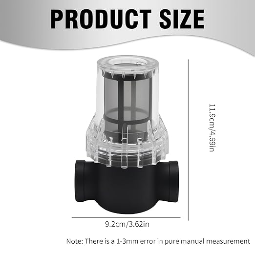 MDEOOSKY 3/4" Female NPT in-Line Strainer, 100-mesh Pre-Piped Filter, Suitable for Garden Hoses, Car Washing, and Small Aquaculture Water Purifiers