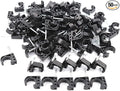 Tenke 50 PCS Black 3/4 inch Half Clamp J-Hook J Clamp with Nail for PEX Pipe Tubing Support (50pcs 3/4")