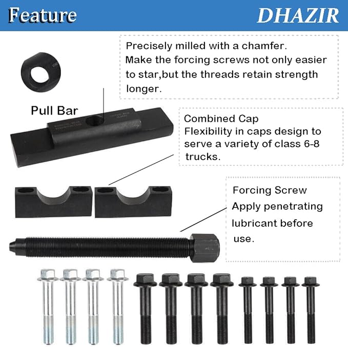 60050 Heavy-Duty Yoke Puller Tool Kit for Commercial Trucks & Semi Truck, Works on Class 6-8 Trucks and Equipment for Remove Transmissions and Rear-End Differentials