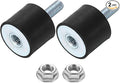 uxcell M8 Rubber Mounts, 2Pcs 30x25mm(DxH) Rubber Cylindrical Anti Vibration Isolator Shock Absorber with Lock Nut for Car Bobbin Generator Air Compressors