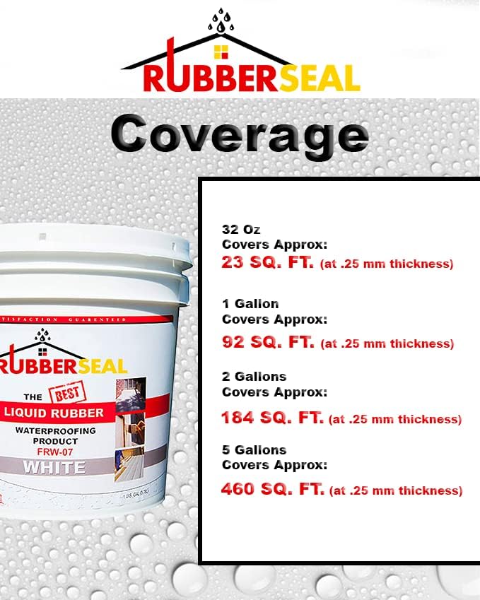 Liquid Rubber Waterproofing and Protective Coating, Rubberseal White (4.5 Gallons)